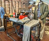 men's clothing on display in store