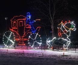 light display with horse and carriage