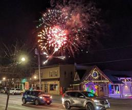 fireworks at lake george winter carnival