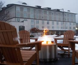 fire pit in winter at fort william henry