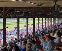 crowd seated at the track