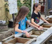 kids mining for gemstones