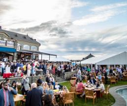 people at an outdoor kentucky derby watch party