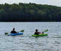 kayakers on lake