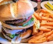 double burger and fries