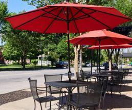 tables and chairs outdoors