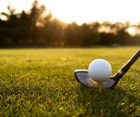 golf ball and club