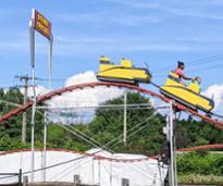 kids roller coaster at huck finn's playland