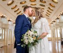 bride and groom in the canfield casino
