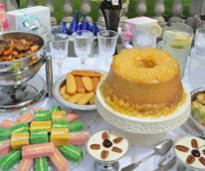 catered food set up on a table