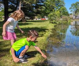 kids by crandall pond