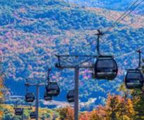ski lift in the fall