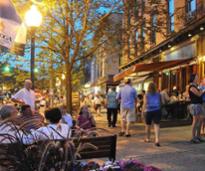 downtown saratoga in the evening
