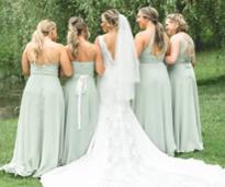 bride with bridesmaids in congress park