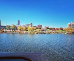 a river cruise during fall