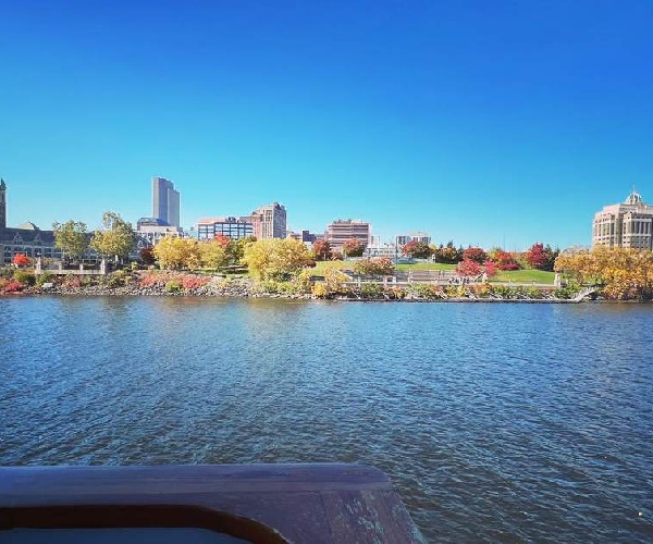 a river cruise during fall