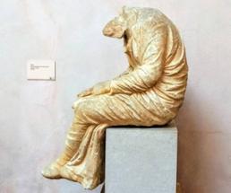 sculpture man thinking with no head