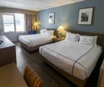 hotel guest room with two beds
