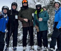 skiers pose