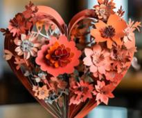 floral heart centerpiece