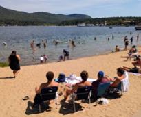 beach scene in lake george