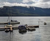 lake with boats