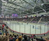 hockey game in an arena