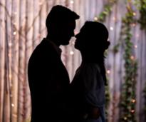 a wedding couple silhouette