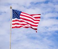 American Flag in the Air