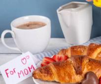 coffee and scones with sign for mom