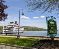 lake george sign with boat