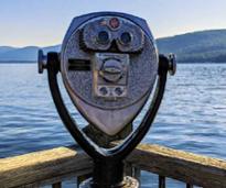 Binoculars looking out onto Lake George