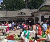 people entering Saratoga Race Course