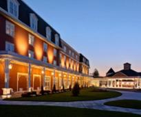 Saratoga Casino Hotel in the evening