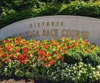 Saratoga Race Course entrance sign