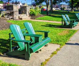 adirondack chairs in shepard park