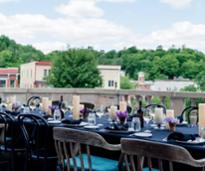 wedding table set up on a rooftop