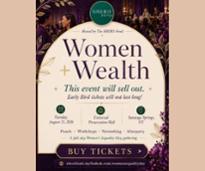 women + wealth event poster