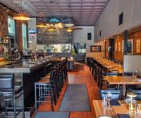 a dining room inside of Radici restaurant