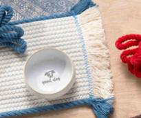 dog bowl and rope toys