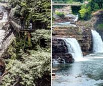 high falls gorge on the left, ausable chasm on the right