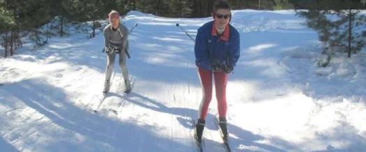 two cross country skiers