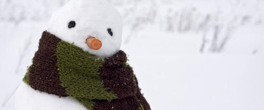 snowman with a green scarf
