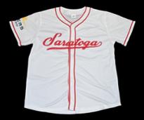 a Saratoga themed baseball jersey