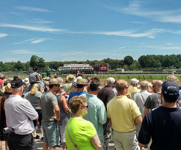 crowd at saratoga race course