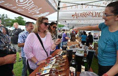 Pouring at winery tent