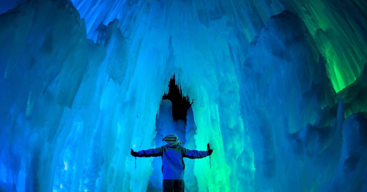 boy in ice attraction