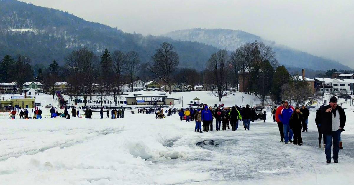 people at the carnival on the ice