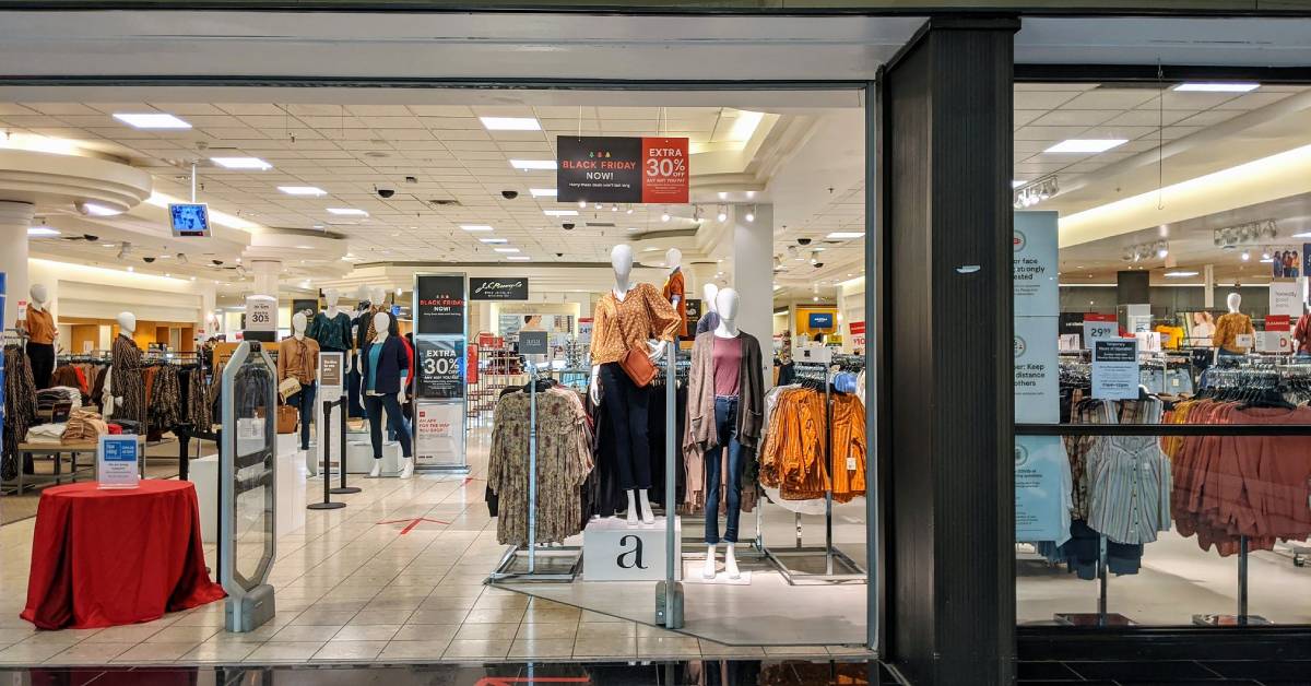 front entrance of a store in a mall