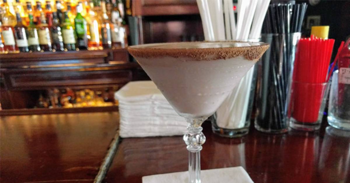 a cocktail on a bar